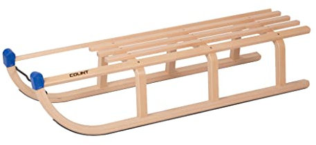 COLINT Holzschlitten Davos - 110 cm - Holz Rodelschlitten TÜV geprüft - klassischer Kinderschlitten aus Buchenholz für 2 Personen