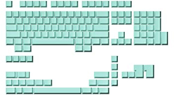 Ranked Blank Premium Keycap Set | 1.4 mm Thick PBT | Cherry Profile for Mechanical Keyboard (Beach Glass, 139 Keys)