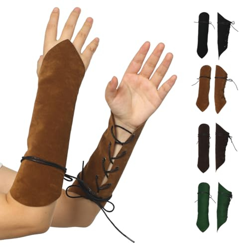 BPURB Wikinger Armschienen Mittelalter Renaissance Kunstleder Arm Rüstung Ritter Bracer LARP Halloween Cosplay Kostüm