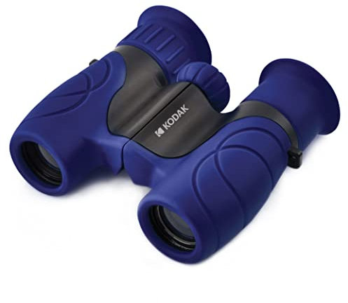 KODAK Fernglas für Kinder BCS100 – Kompakte Binokulare Ferngläser für Kinder, mit weichem Gummi, ergonomisch, mit Trageriemen und Transporttasche, 8-facher Zoom – Blau