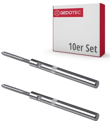 Gedotec Tablarträger Regal-Halterung | 10 Stück unsichtbare Regalhalterung mit Ø10x100mm | Tragkraft 40 kg | COMPACT MINI | Regalträger aus Stahl | Fachboden-Träger für Wand-Montage | Shelf Bracket
