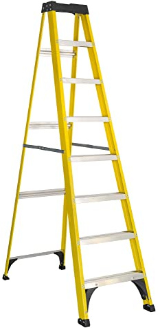 AIRADP 8' Fiberglass Step Ladder, 12' Reach, 250 lbs Load Capacity