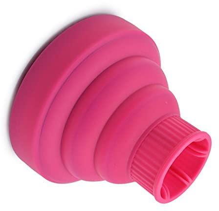 Silicone Hair Diffuser, Home Travel Replacement Portable Foldable Hair Dryer Diffuser for Curly Hair (Rose Red)