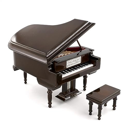 Ornamente für Musikinstrumente Brauner Miniatur-Flügel Mit Hocker, Modell, Dekorative Ornamente Für Das Haus (Color : 10cm)