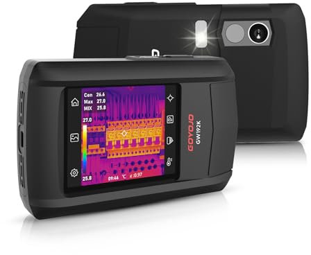 GOYOJO Termocamera 192 x 192 25 Hz, Termocamera Portatile con Controllo app Telecamera a Infrarossi ad Alta Risoluzione Ideale per Ispezioni Domestiche, HVAC e Risoluzione dei Problemi Elettrici