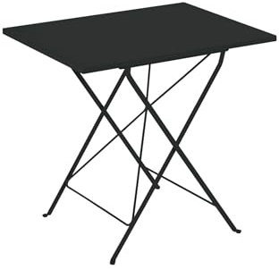 Mondo Viro Klapptisch Step aus verzinktem Metall, Höhe 75 cm, mittelgroß, 50 x 70 cm, Schwarz