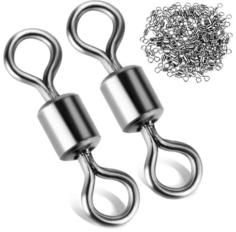 Molain 100PCS Karabiner Wirbel Angeln, Angelwirbel Solide Ringe Tonnenwirbel Angel Wirbel Wirbelkarabiner Micro Swivels für Fliegenfischen Angelzubehör Wirbel Fishing Angeln Sets (#7-18kg-0.45IN)