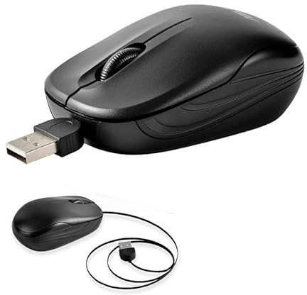 Ratón con Cable retráctil 1000DPI Ratones ópticos con Cable para Juegos de Ordenador