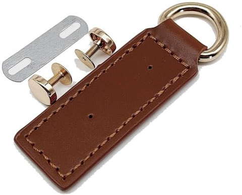 2 Stück Leder-D-Ringe,Taschenverschluss Lederriemen mit D-Ring,Schnalle Lederschnallen,DIY Nähen Taschenzubehör,Handtaschenzubehör,Lederschnallen für Schultergurt,mit 2 DIY Nietwerkzeug,Kaffee B