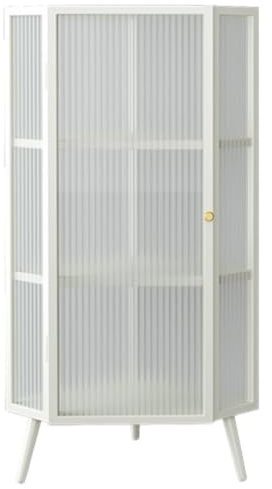 ASHSDI Eckregal Ständer, Stehender Eckschrank Mit 3 Etagen, Eckregal Aus Metall Und Glas, Dekoratives Bücherregal Mit Aufbewahrungsschrank Für Das Wohnzimmer Eck-Bücherregal für Wohnzimmer(Color:B)