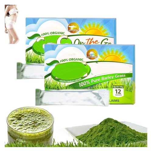 Salveo Poudre d'herbe d'orge, 100 % pure et biologique Salveo Well - Poudre de jus d'herbe d'orge biologique, améliore votre santé naturellement, excrète les déchets corporels en seulement 2 semaines
