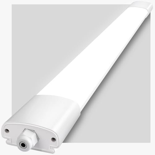 IEGLED Neon LED 150 CM, 45W 4000LM Reglette, IP65 Tube, 4000K neutre blanc Néon, Connectable, Eclairage Garage, Lampe Fluorescente étanche