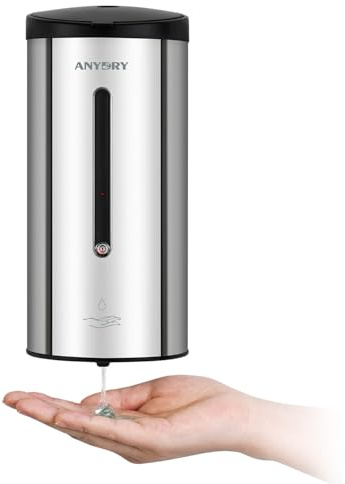 anydry 750ml Professioneller Automatischer Wand-Seifenspender,Korrosionsschutzbeschichtung, Modell 1205E (Poliert)