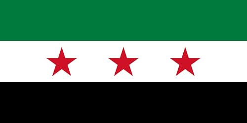 Syrien 3 Stern Flagge mit Messing-Ösen 150x90cm - Wetterfeste Fahne für Fahnenmast Extra Groß Breit Lang XL XXL
