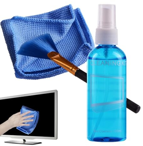 Limpiador de Pantalla de TV portátil con Cepillo, Toalla - Limpiador de Pantalla de Dispositivo electrónico para computadora portátil, teléfono, computadora portátil, teléfono
