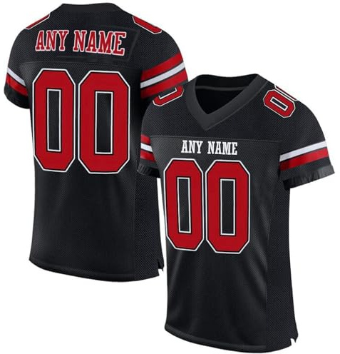 Personalisiert American Football Spieltrikots mit Name Nummer Personalisierte Trikot T-Shirt für Kinder Erwachsene Junge Mädchen Herren Damen