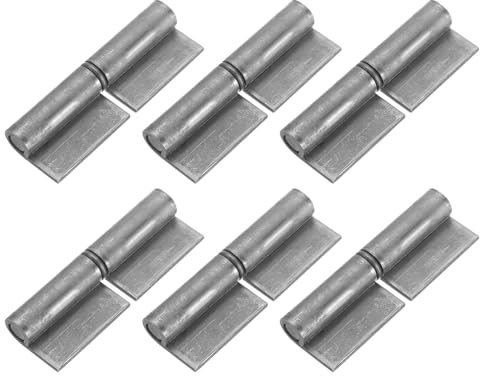 Sourcing Map Lot de 6 charnières de portail en acier au carbone soudées de 9,5 x 3,8 cm avec goupille amovible, charnières amovibles pour portail en métal, porte battante, rampe de remorque