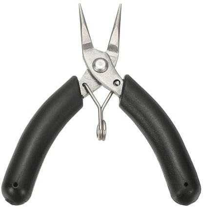 sourcing map Round Nose Pliers 4 Mini Jewelry Pliers Tapered Jaw with Non-Slip PVC Handle for Jewelry Model Electronic 3D Print, Black