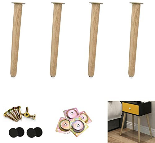 Konische Tischbeine aus Massivholz, Ersatz-Möbelbeine für runde Eiche, Couchtisch, Esstisch, Sofa, TV-Schrank, Kommode, Stuhl, DIY, Zubehör, 10 cm, 4 Stück