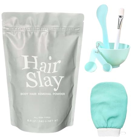 Rrlihjgu Hair Körper Haarentfernung Pulver Kit,Haarringpulver Peelinghandschuh,Schmerzfreier Und Sofortiger Haarentferner Für Glatte Körper,Natürliche Milde Hautpflege Für Bein, Körper