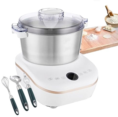 DDNGEJ Machine à pétrir Automatique 200 W avec Fonction de Fermentation, Machine à Pain avec cuve en Acier Inoxydable de 5 L, Fond en Caoutchouc avec Ventouse, Faible