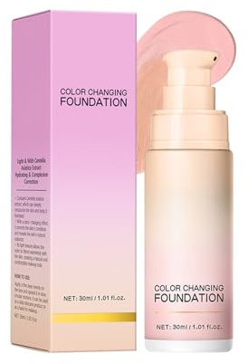 Color Changing Foundationed Liquid Base Makeup Foundationed Full Coverage Concealer Hides Wrinkles & Lines Womens Girls