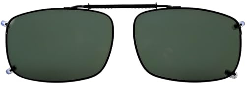 LANLANG Polariserade clip-on-solglasögon med fjäderdragsstolpe för män kvinnor, anti-UV, 10 g, metall, 57 mm x 39 mm, gRÖN, 57x39mm