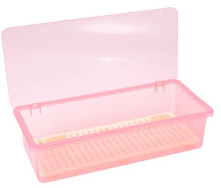 BESPORTBLE Chopsticks Drain Storage Box Tableware Storage Organizer Kitchen Cutlery Tray Food Grade Plastic Cover Lid Fork Utensil Container (Pink)