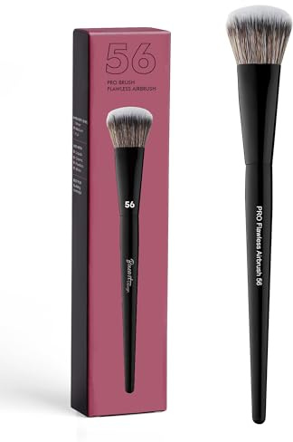 Bueart Design PRO Flawless Airbrush Makeup Brush 56 with Ultra-Soft Dense Bristles for Liquid,Cream,Powder