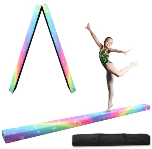 HomeSun Barra de equilibrio plegable de 240 cm, barra de equilibrio, gimnasia, ejercicio, fitness, entrenamiento, gimnasia para casa (multicolor, 240 cm)