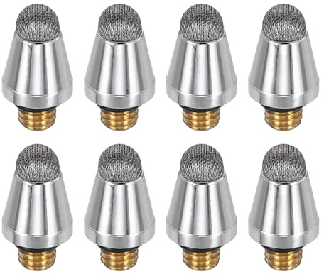 PATIKIL 5mm (0.31) Stylus Pen Fiber Tips, 8Pcs Universal Mesh Soft Conductive Replacement Tip Touch Screen Stylus Pen with External Thread, Gray