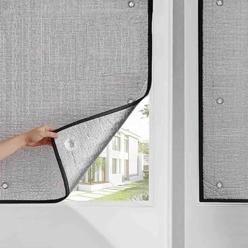Película reflectante de calor para ventana, doble lámina de aluminio de 6 mm de grosor, protección solar y control de calor, tinte de privacidad, 160 x 100 cm, mantiene el calor y reduce los costos de