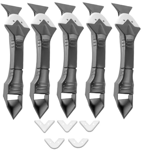 Vyloky Professional Joint Scraper Set 5/10/20 Pieces • Joint Cleaner with 25 Interchangeable Blades • Ideal for Renovation, Bathroom & Kitchen • DIY Tool for Home (5 x Joint Scrapers Including 50 x