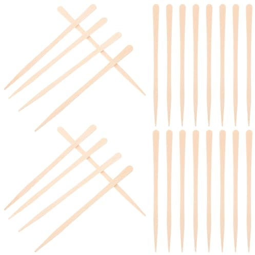 Bastoncini per Ceretta 100 Pezzi in Legno Khaki, Punta Piatta | Pulizia Quotidiana e Rimozione Peli, Adatti a Pelle e Zona Sopracciglia, Formato Monouso