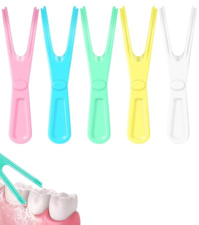JUKOTA 5Pcs Supporto per Filo Interdentale Titolare di Ricambio Riutilizzabile,Forcella Filo Interdentale per la Pulizia di Denti,Portatile,per Dente PuliziaInterdentale,archetti filo interdentale