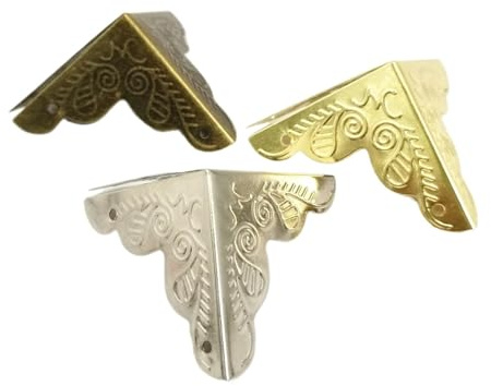 baoauh Jewelry Box feet 60pcs 25mm Box Corner Antique Flower Pattern Carved Protector for Jewelry Brackets Decorative for Wooden Case(Color1)