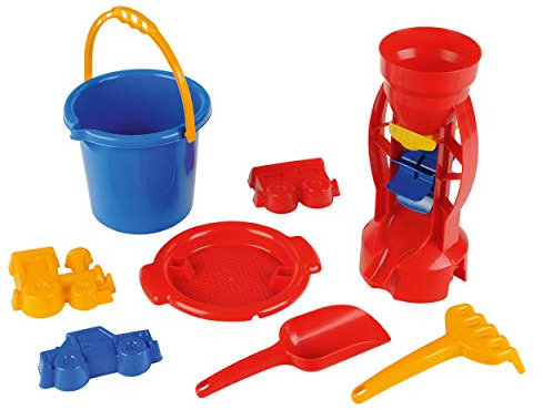 Theo Klein 2001 Sandeimer Set I Robuster Eimer für Sandkasten und Strand I Mit Sandmühle, Sieb, Förmchen u.v.m. I Spielzeug für Kinder ab 18 Monaten