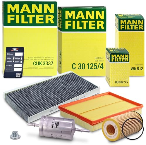 MANN-FILTER Inspektionspaket Filterset 1x Ölfilter, 1x Luftfilter, 1x Innenraumfilter, 1x Kraftstofffilter, 1x Ölablassschraube Kompatibel mit OPEL COMBO, CORSA C (X01), TIGRA TwinTop (X04)