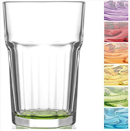 Set di bicchieri lav, colorati/bicchieri da cocktail / bicchieri da acqua/ Coral Retro Design (set da 12 pezzi da 250 + 300 ml)
