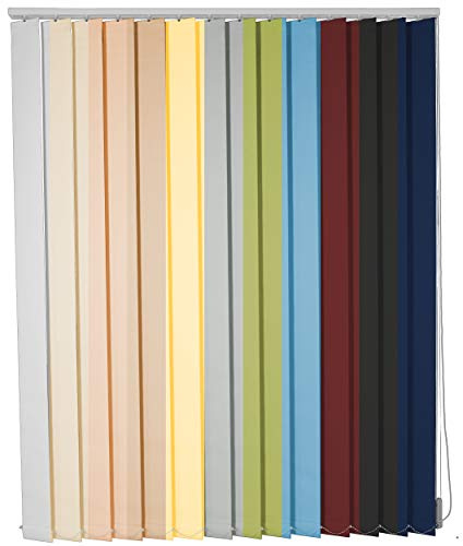 Schiebevorhang Lamellenvorhang auf Maß viele Größen & Farben Blickdicht lichtdurchlässig Fenster Vorhang Vertikaljalousie Schiebegardine (Breite 140,1-160 cm x Höhe 240,1-250 cm, Weiß)