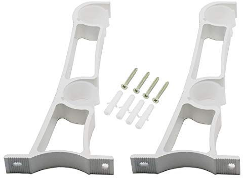 Soportes para barra de cortina doble de 22 cm de longitud con tornillos de montaje