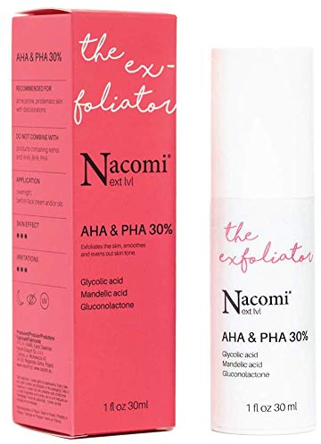 NACOMI Exfoliant pour le visage, Uniforme tonifiant, Renouvellement cellulaire cutané, Peeling AHA + PHA 30% 30ML