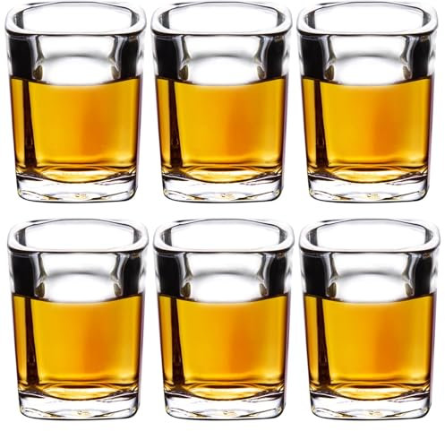 PARACITY Juego de 6 Vasos Chupito,Chupitos Frescos de 2 oz, Shooter Verre de Tequila con Base Pesada, Regalo Para Hombres, Regalo del día del Padre,Aptas Para el Lavavajillas.