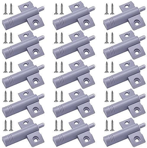 Damper Buffers,Jicyor 30Pcs Quiet Closer Damper Buffers Gray Cupboard Door Stop Anti Collision Set +60Pcs 14 * 4mm Screw for Cabinet Closet Dresser Wardrobe
