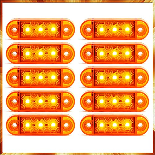 Easy Link 10X LED Gelb Begrenzungsleuchte Positionsleuchte Seitenmarkierungs Licht Universal für LKW Anhänger VAN Auto (Gelb, 10)