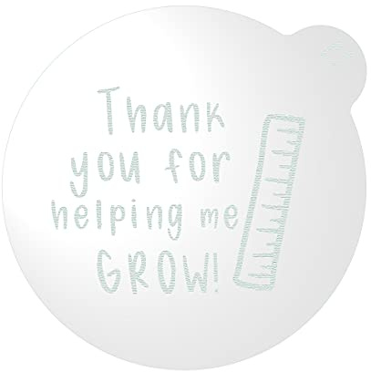 LissieLou Thank You for Helping Me Grow Cookie Embosser Teacher Graduation School Leavers Icing Stamp Fondant Embosser - Clear