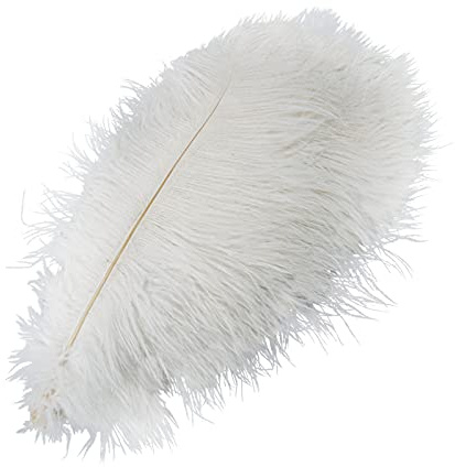MISNODE Straußenfedern, 45-50 cm, natürliche weiße Straußenfedern, Bastelfedern, Hochzeit, DIY-Dekoration, 20 Stück