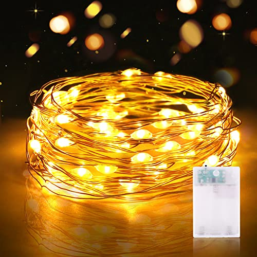 LED Fairy Lights Battery Operated, 3m 30 LED Micro Wire Fairy String Lights with Timer Indoor Outdoor Lighting, Bedroom, Wedding Decor, Birthday Party Decoration (1 Pack, Warm White)