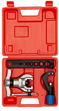 Eccentric Flaring Tools Set and Tube Cutter Kit for 7 Dies Sizes 3/16-3/4inch Refrigeration HVAC 45 Degree Heavy Duty