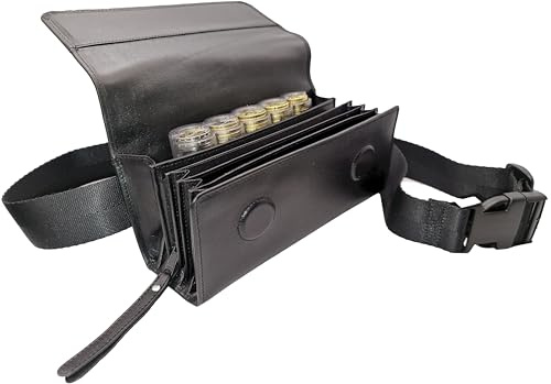 CLAIRE-FONCET der Rolls-Royce der Leder Hüft Kellnertaschen, Kellnergeldbörsen, inkl. Tranparenter 5-Euro Münzhalter, geschlossen durch 2 starken Magnetverschluss, ideal für Kellner und Kellnerin.